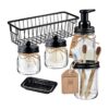 Juego de accesorios de baño Mason Jar 6 piezas