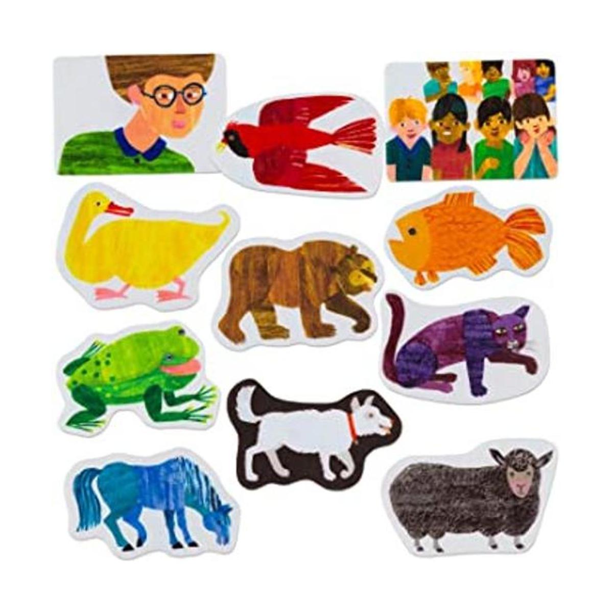 Figuras en fieltro de oso marrón para tablero de historias