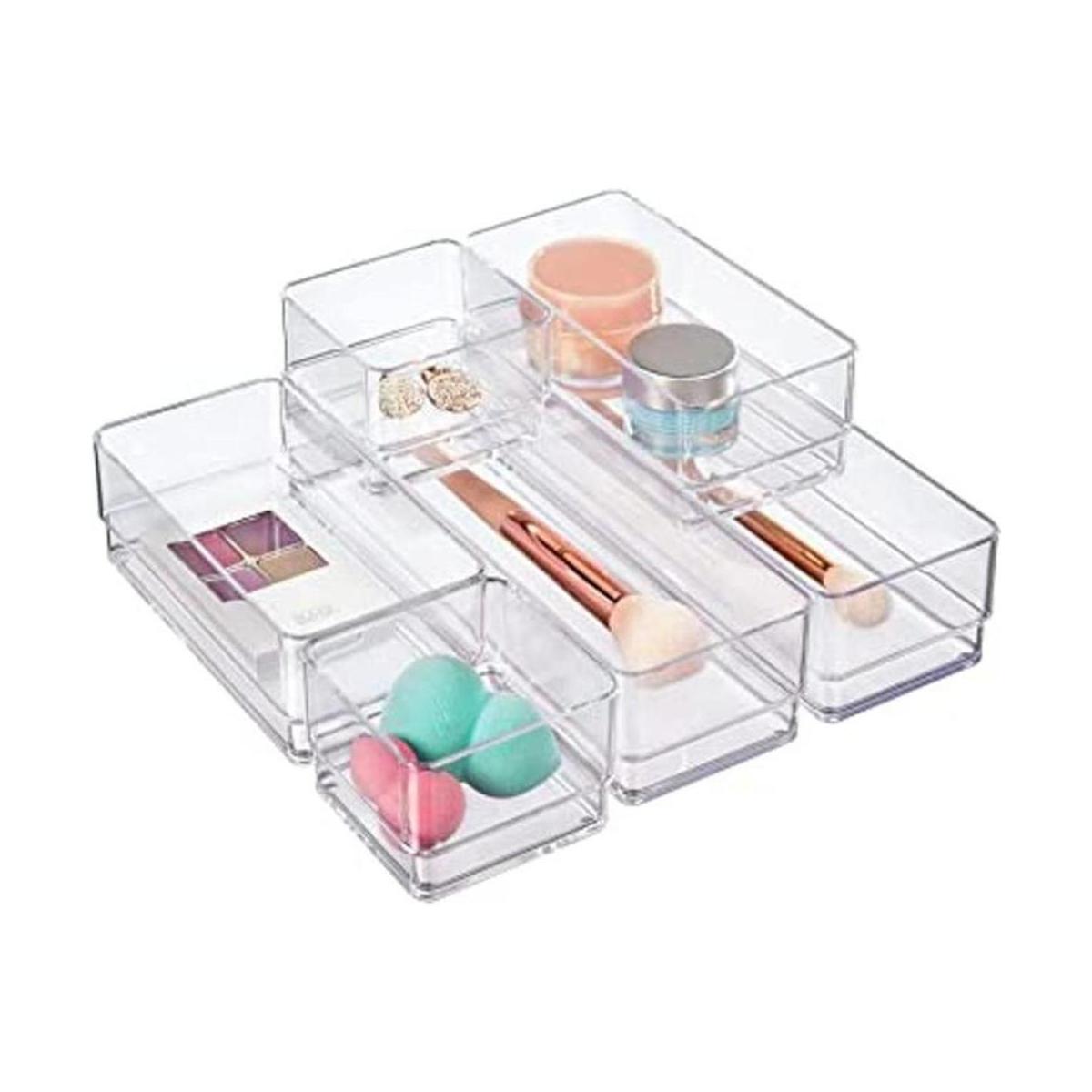 Organizadores de plástico transparente para maquillaje