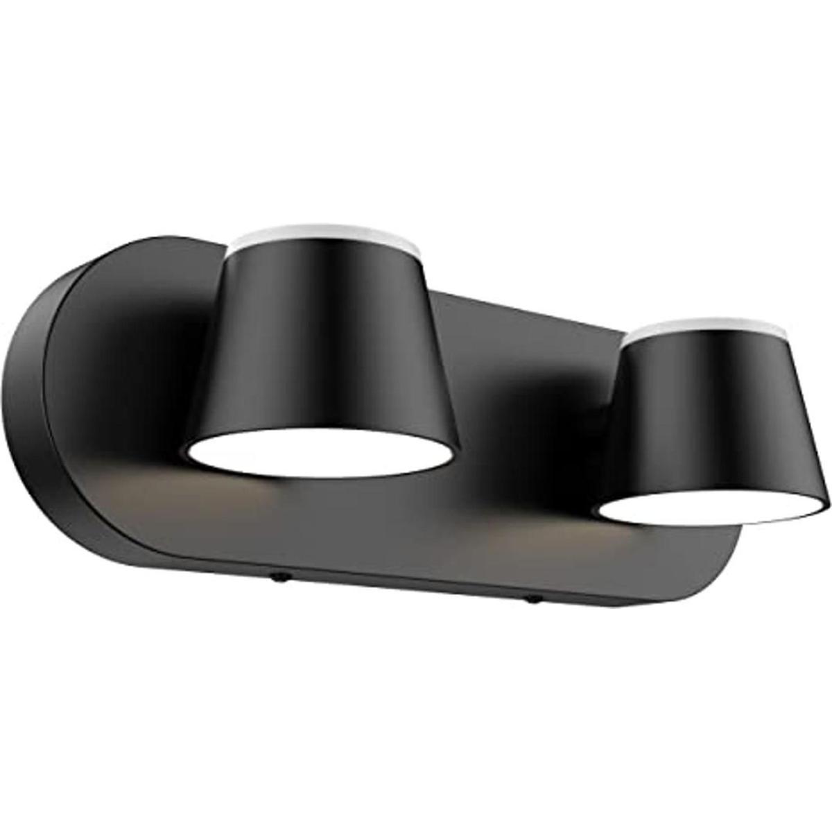 URSOLA 2 luces para tocador de baño luces LED negras para