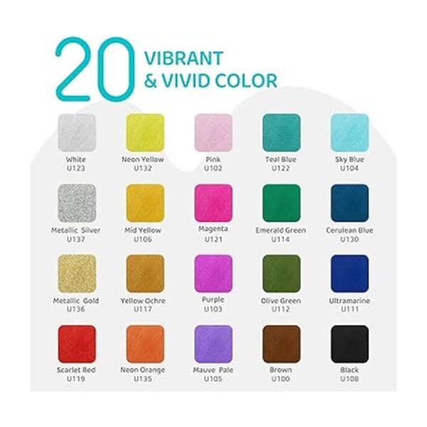 Pintura de tela para ropa 20 colores de 2 onzas suave y