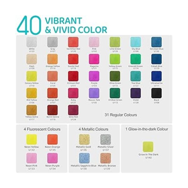 Pintura de tela para ropa 40 colores de 2 onzas suave y