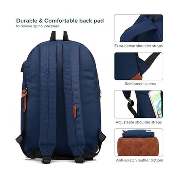Mochila universitaria resistente al agua para laptop con_5