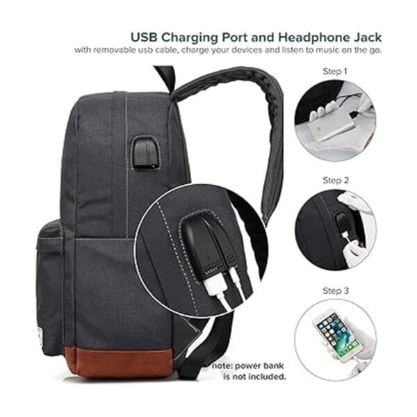 Mochila universitaria resistente al agua para portátil