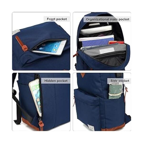 Mochila universitaria resistente al agua para laptop con_3