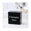 UNIQOOO Caja de tarjetas de boda de acrílico negro con_2