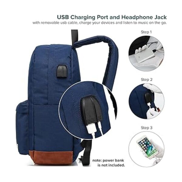 Mochila universitaria resistente al agua para laptop con_2