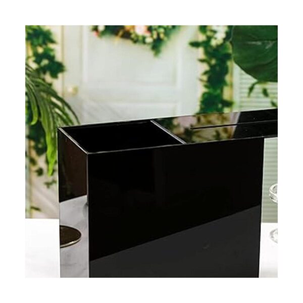 UNIQOOO Caja de tarjetas de boda de acrílico negro con_6