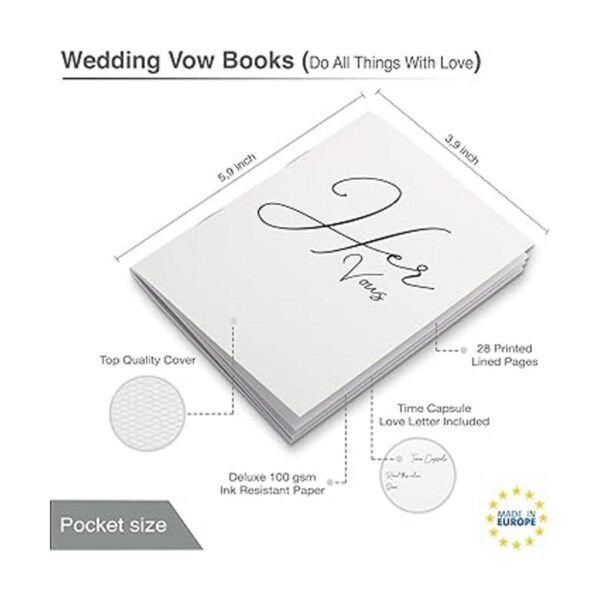 United Esell Ivory Vow Books para él y para ella regalo_2