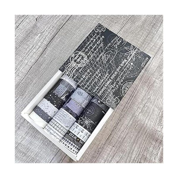 Juego de cinta Washi en blanco y negro 20 rollos de cinta_2