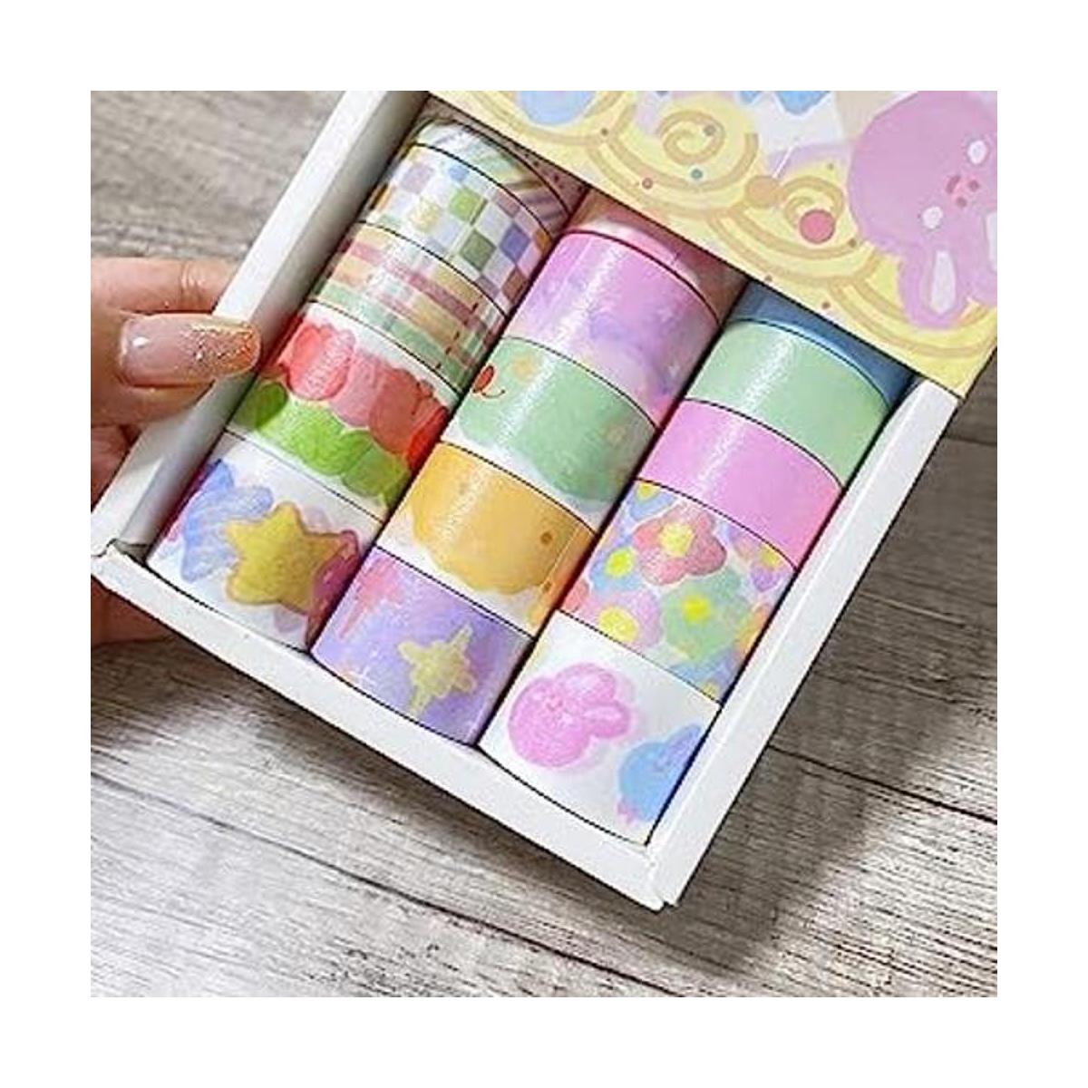 Juego de 20 rollos de cinta washi para diario calcomanías