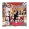 UNIIDECO 4 cajas transparentes de oro rosa para globos con_4