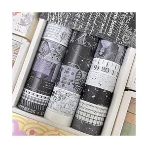 Juego de cinta Washi en blanco y negro 20 rollos de cinta_1