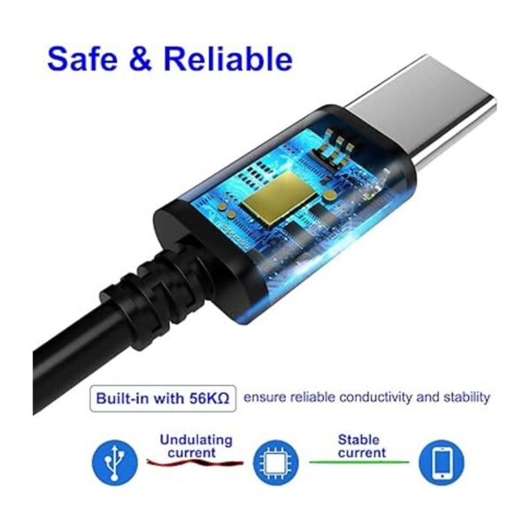 Cable USB tipo C de punta larga de 0.394 in. 3ft_4