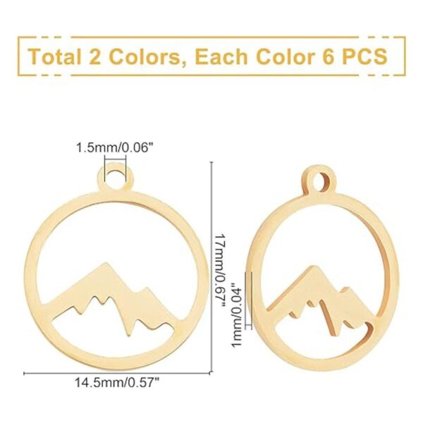UNICRAFTALE 12 dijes de montaña en color dorado y acero