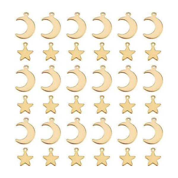 UNICRAFTALE Dijes de estrella y luna de colores mixtos_1