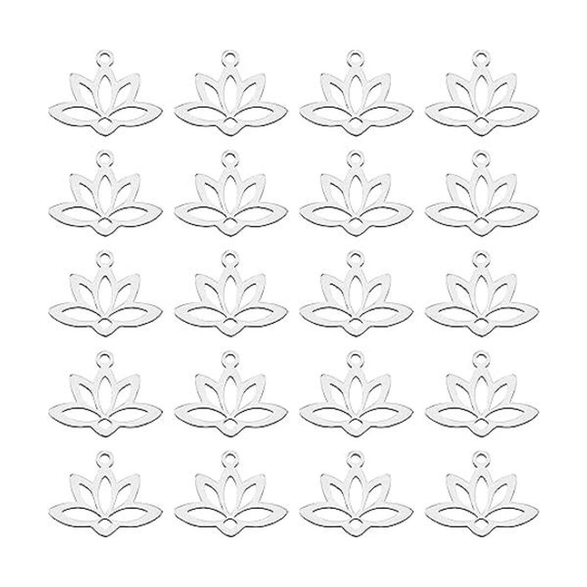 UNICRAFTALE 20 colgantes de flor de loto hueca de acero