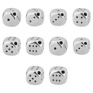 UNICRAFTALE 10 cuentas espaciadoras de dados de acero