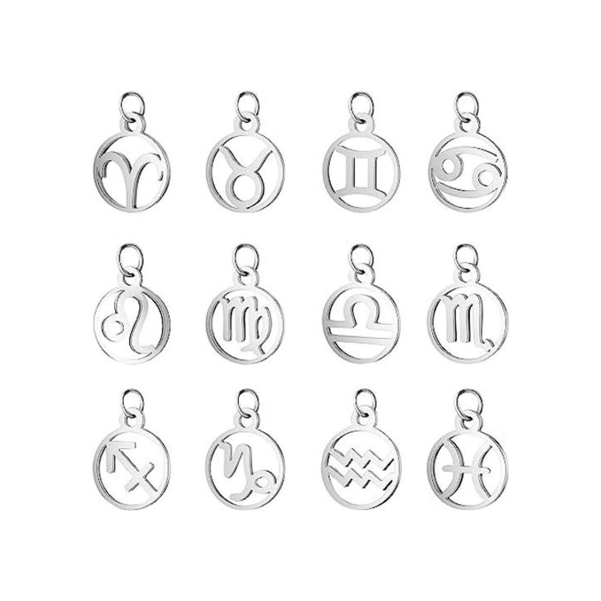 UNICRAFTALE 24 colgantes de acero inoxidable signo