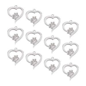 UNICRAFTALE 12 piezas de corazón con colgante de huella de