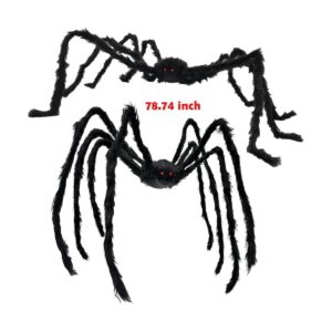 Juego de 2 decoraciones gigantes de araña de Halloween de
