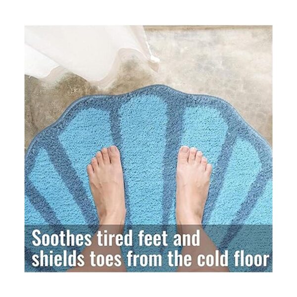 UNIBATH Alfombra de baño con diseño de concha de mar para