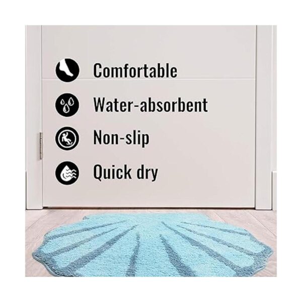 UNIBATH Alfombra de baño con diseño de concha de mar para