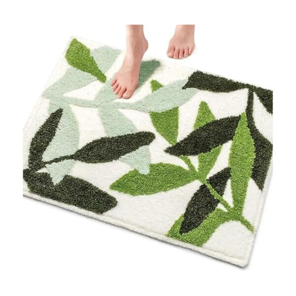 UNIBATH Alfombras de baño verdes con bonitas hojas para_1