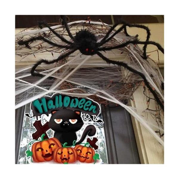Juego de 2 decoraciones gigantes de araña de Halloween de