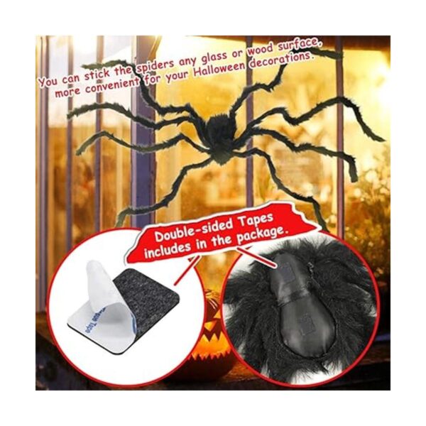 Juego de 2 decoraciones gigantes de araña de Halloween de