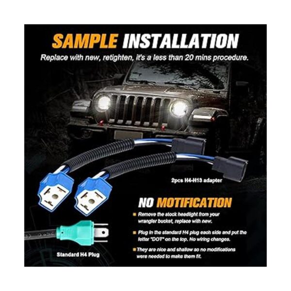 Faro LED de 7 pulgadas aprobado por DOT faros delanteros_3