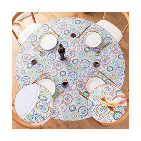 UMINEUX Mantel redondo de vinilo ajustable con bordes_1