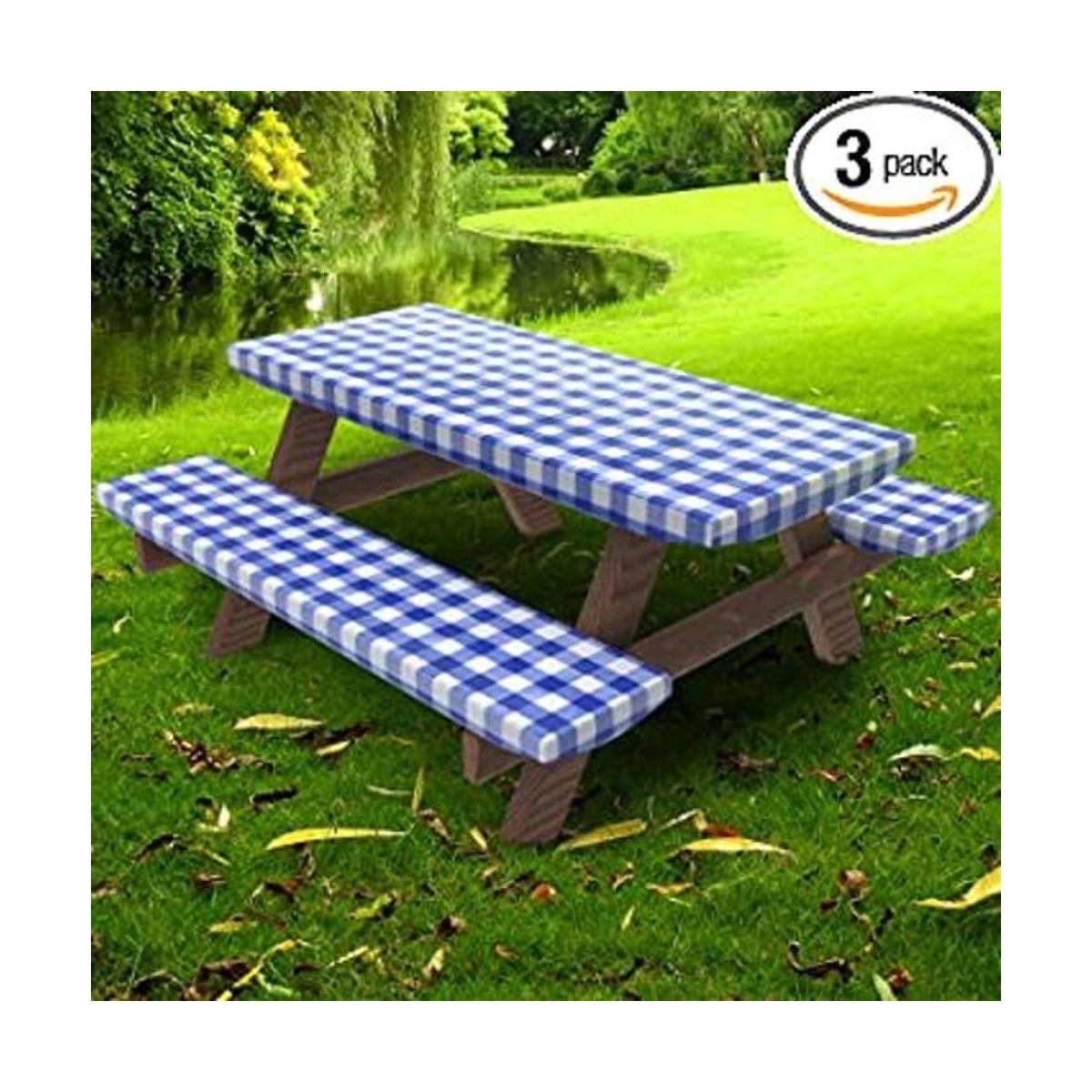 Funda de mesa de picnic con fundas de banco ropa de mesa