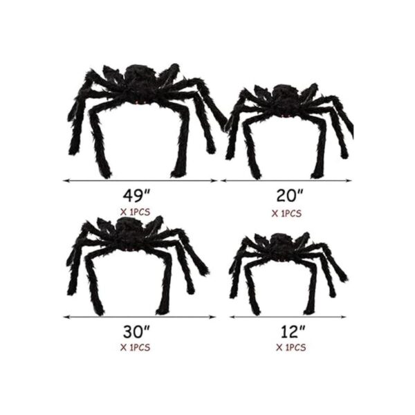 Decoración de araña peluda de Halloween 4 piezas de_3