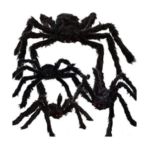 Decoración de araña peluda de Halloween 4 piezas de_1