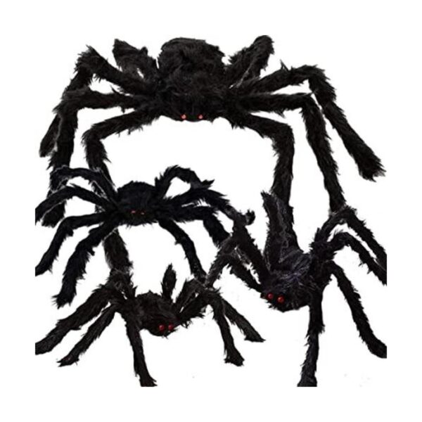 Decoración de araña peluda de Halloween 4 piezas de_1