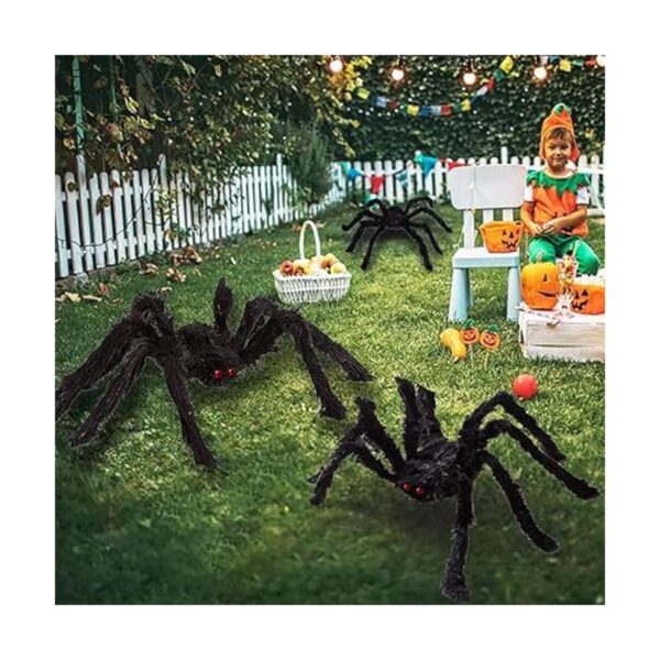 Decoración de araña peluda de Halloween 4 piezas de_6