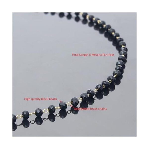 UMAOKANG Cuentas de cristal de 16.4 pies facetadas negras