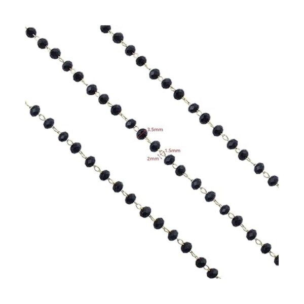 UMAOKANG Cuentas de cristal de 16.4 pies facetadas negras