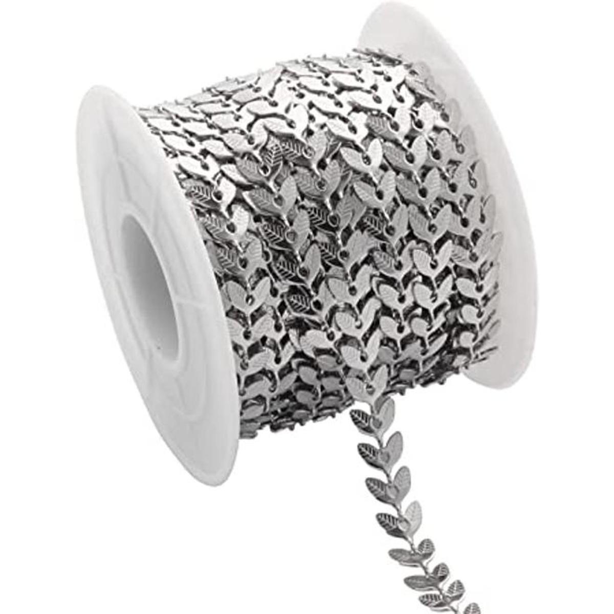 UMAOKANG Cadena de eslabones de acero inoxidable de plata