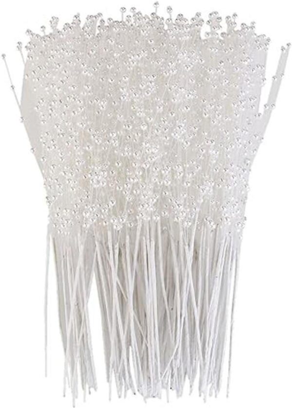 ULTNICE 100 varillas de perlas blancas ramo de perlas de_1
