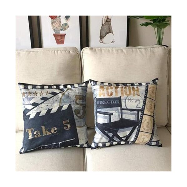 Juego de 6 fundas de almohada de cine vintage con diseño