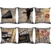 Juego de 6 fundas de almohada de cine vintage con diseño