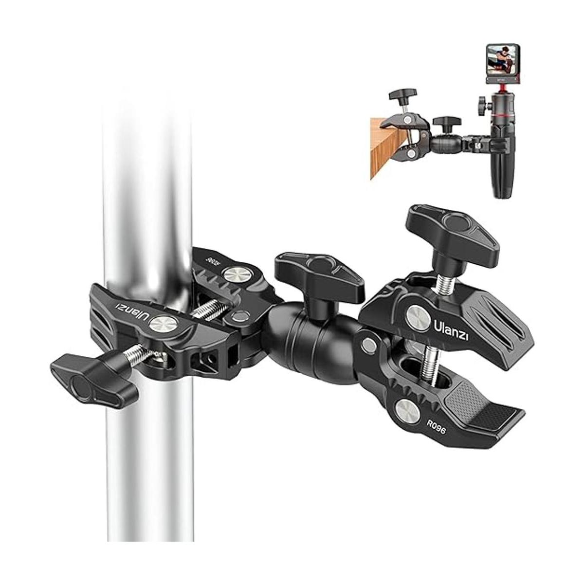 ULANZI Super Clamp Abrazadera de cámara doble soporte de