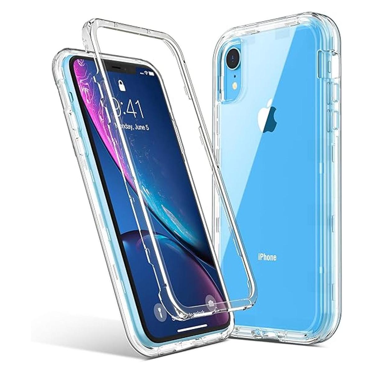 ULAK Funda para iPhone XR transparente 3 en 1 cubierta