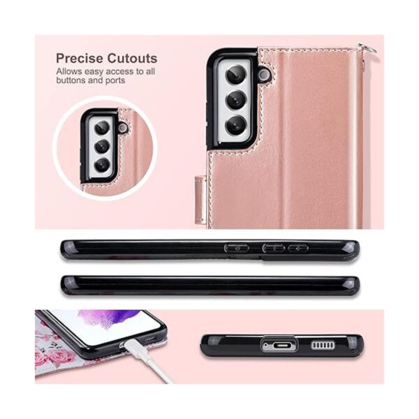 ULAK Funda compatible con Galaxy S21 FE 5G funda con tapa_5