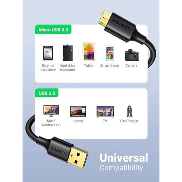 UGREEN Cable micro USB 3.0 USB 3.0 tipo A macho a cable_3