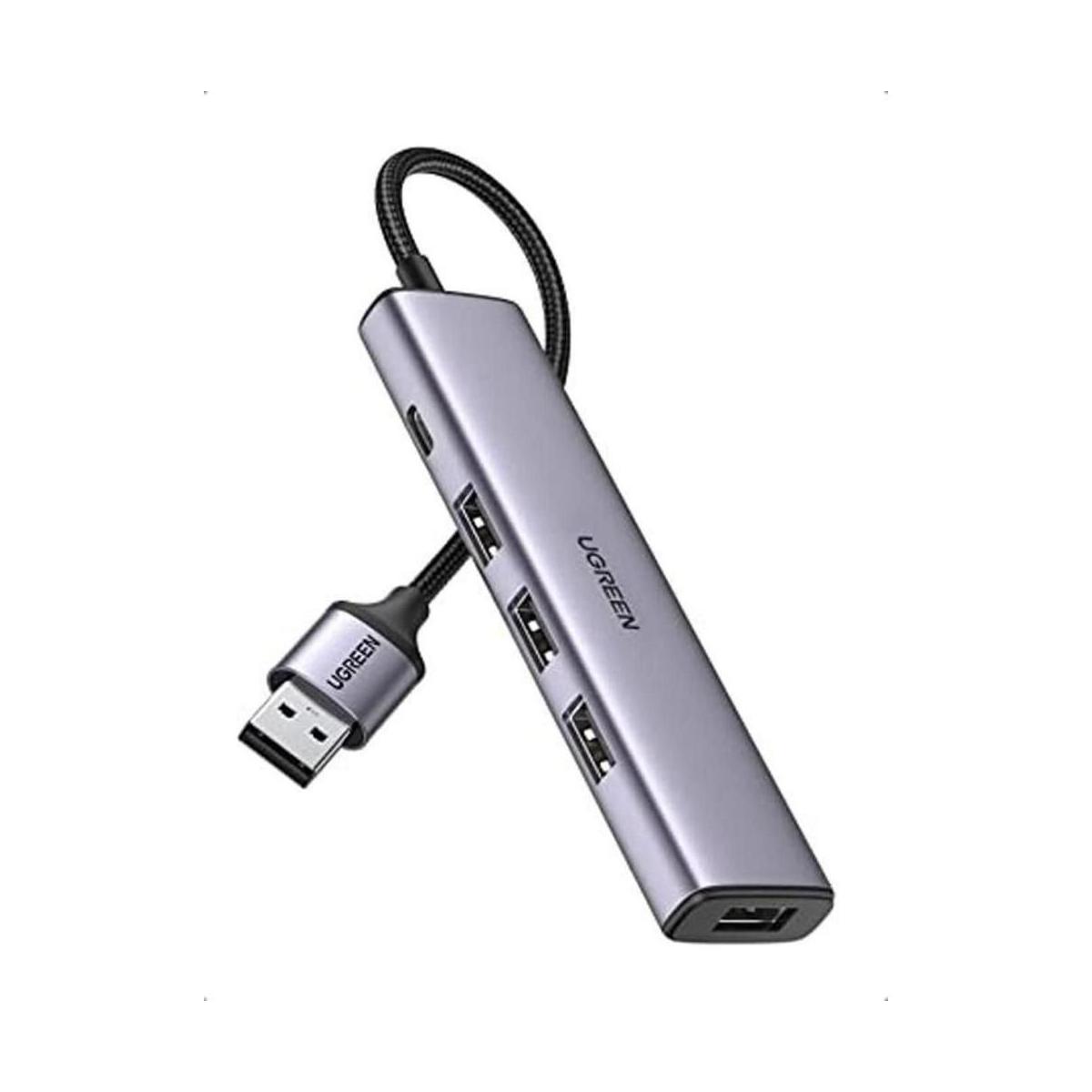 UGREEN Hub USB Hub USB 3.0 de aluminio de 4 puertos con