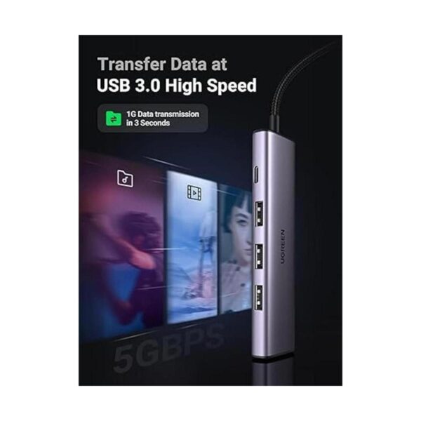 UGREEN Hub USB Hub USB 3.0 de aluminio de 4 puertos con_2