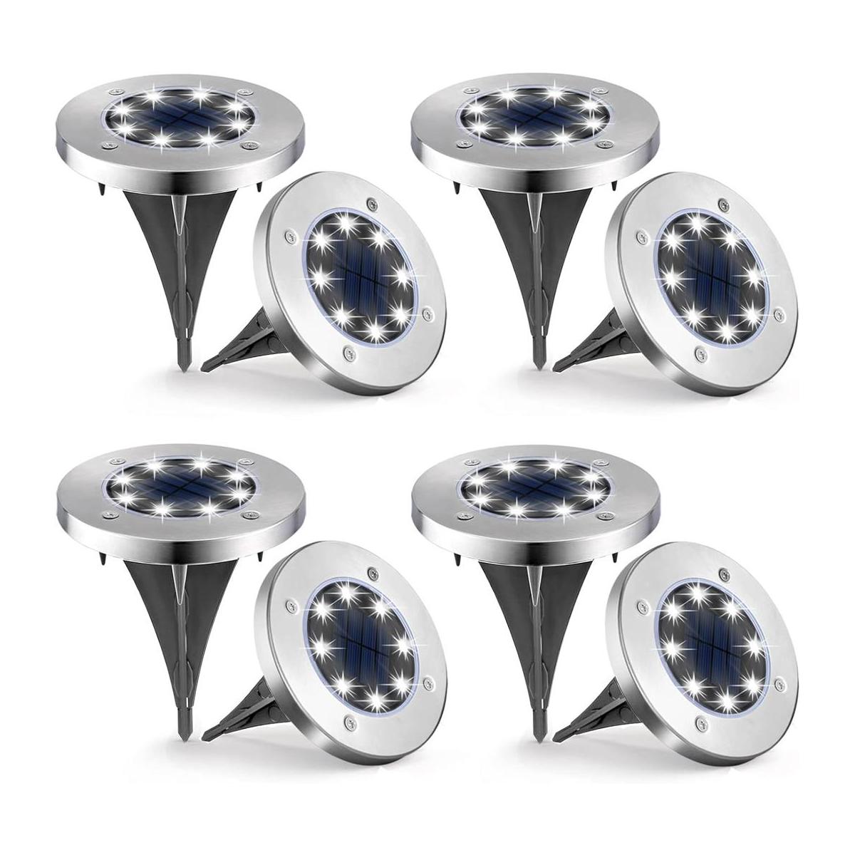 UFOND Paquete de 8 luces solares de tierra luces solares